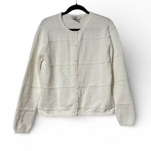 Talbots Ivory Button-Up Cardigan